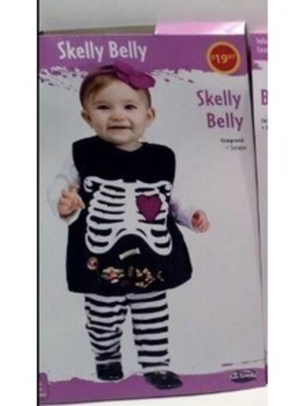 Skelly Belly Skeleton Costume Baby Girl Up To 24 Months Fun World NIB Halloween